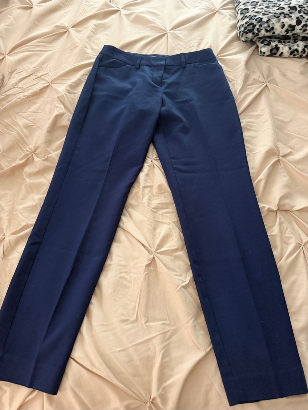 Express Navy Straight-Leg Dress Trousers
